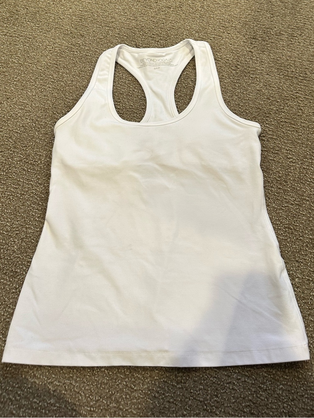 Beyond Yoga Spacedye White Racerback Tank Top